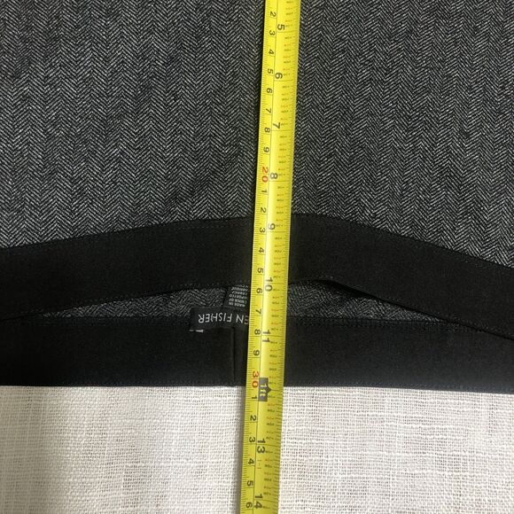 Eileen Fisher Leggings Women L Charcoal Herringbone Pull-On Pants Minimalist - Picture 11 of 13